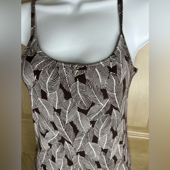 Banana Republic Brown & Camisole Leaf Print Tanks Tops Size M - Picture 3 of 4
